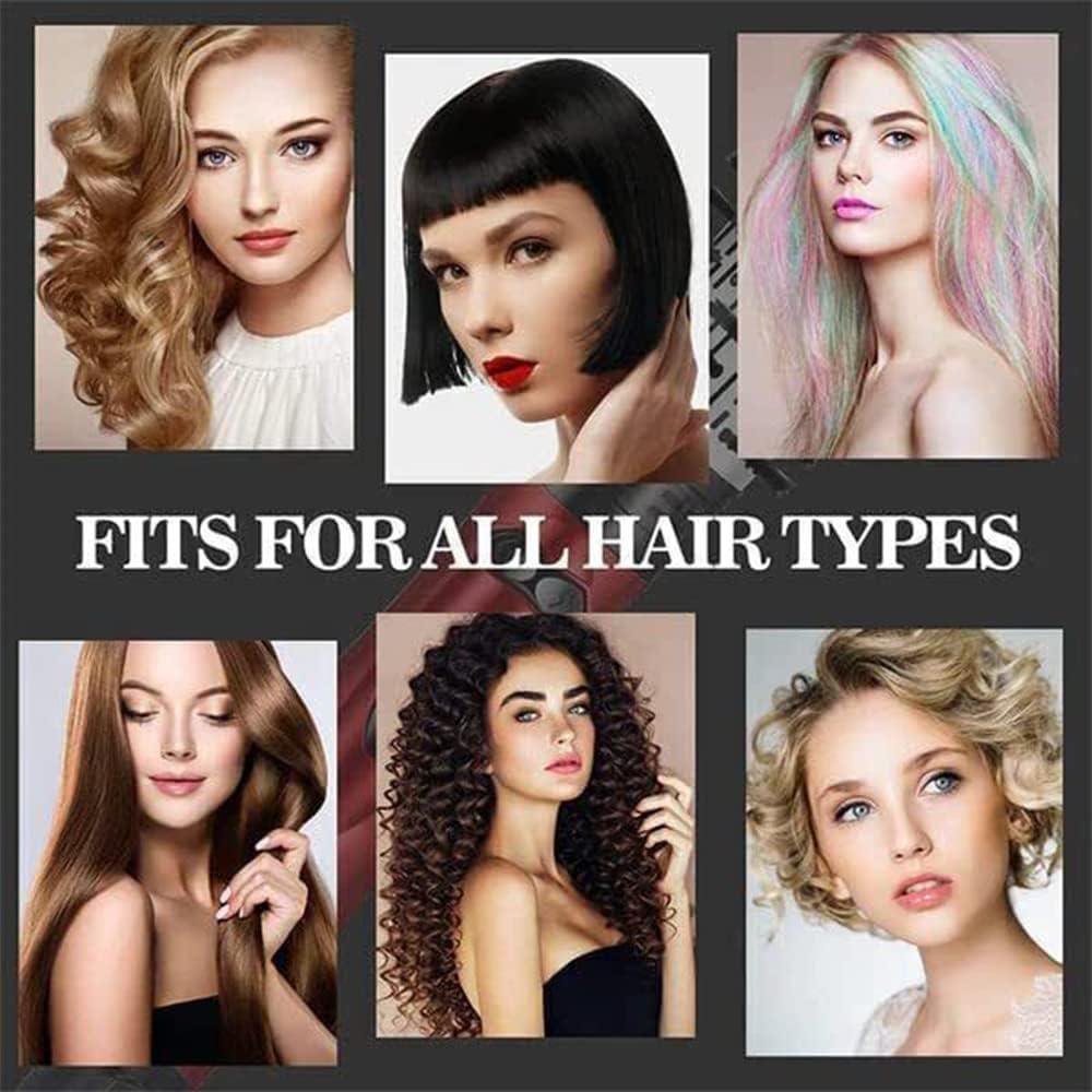 Hair Dryer with Rotating Feature - Volume & Curls - Interchangeable Brushes