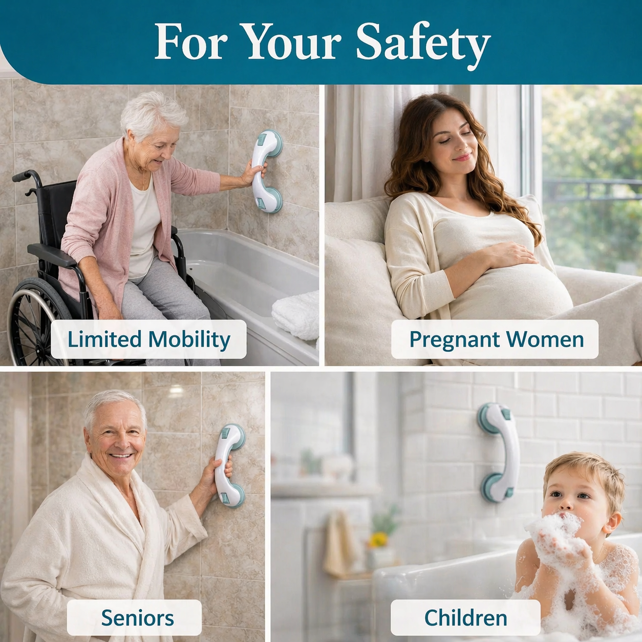 Safety Handrail with No Drilling Required - Grip Support Bar