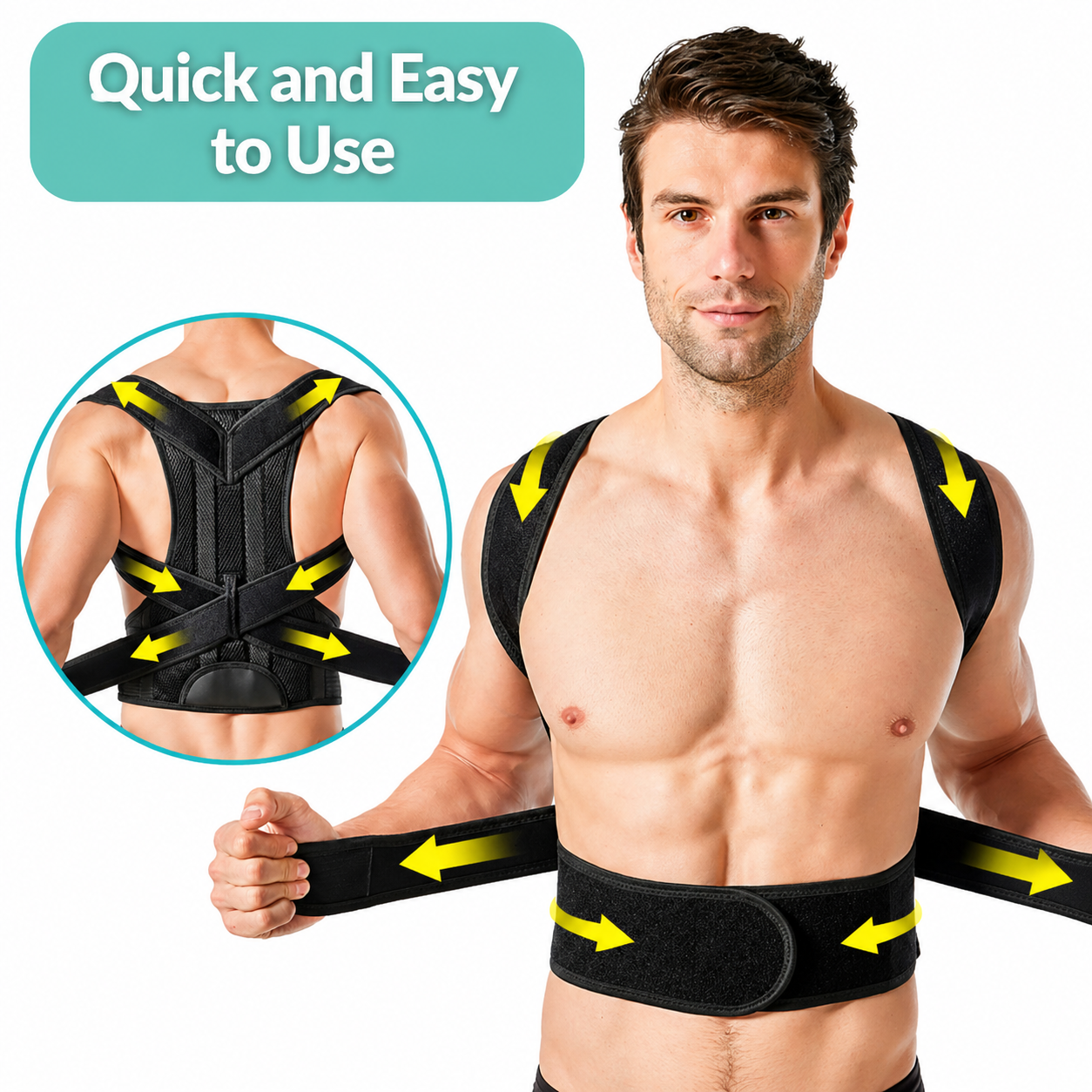 Adjustable Posture Trainer for Back | Breathable Shoulder Corrector | Spine Alignment