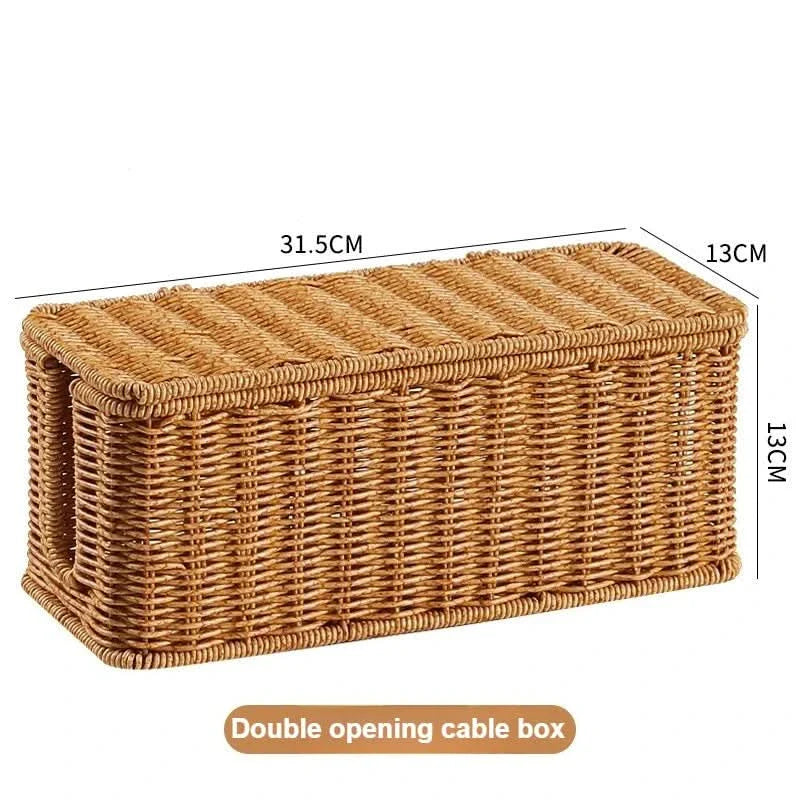 Handcrafted Cable Storage Box – Woven Organizer for Cords