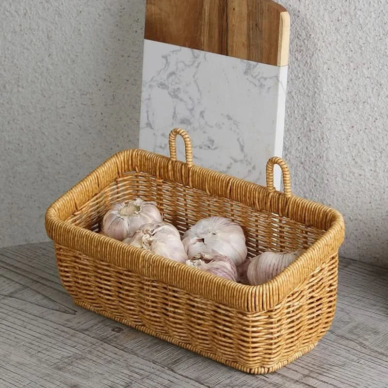 Handcrafted Woven Wall Basket for Decorative Storage