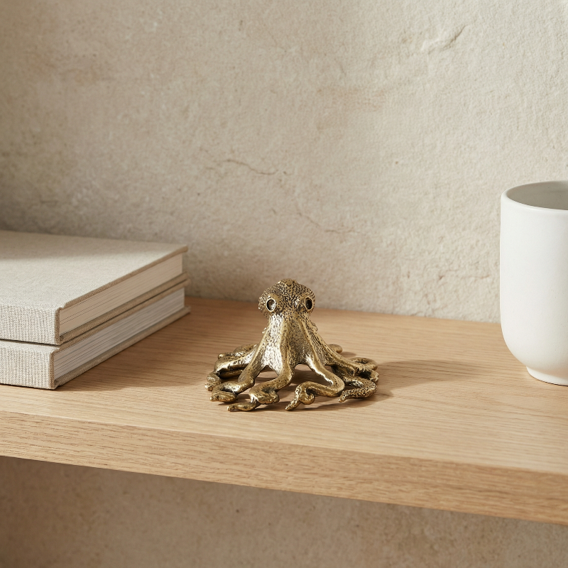 Nautical Elegance – Artisan Crafted Brass Octopus Figurine