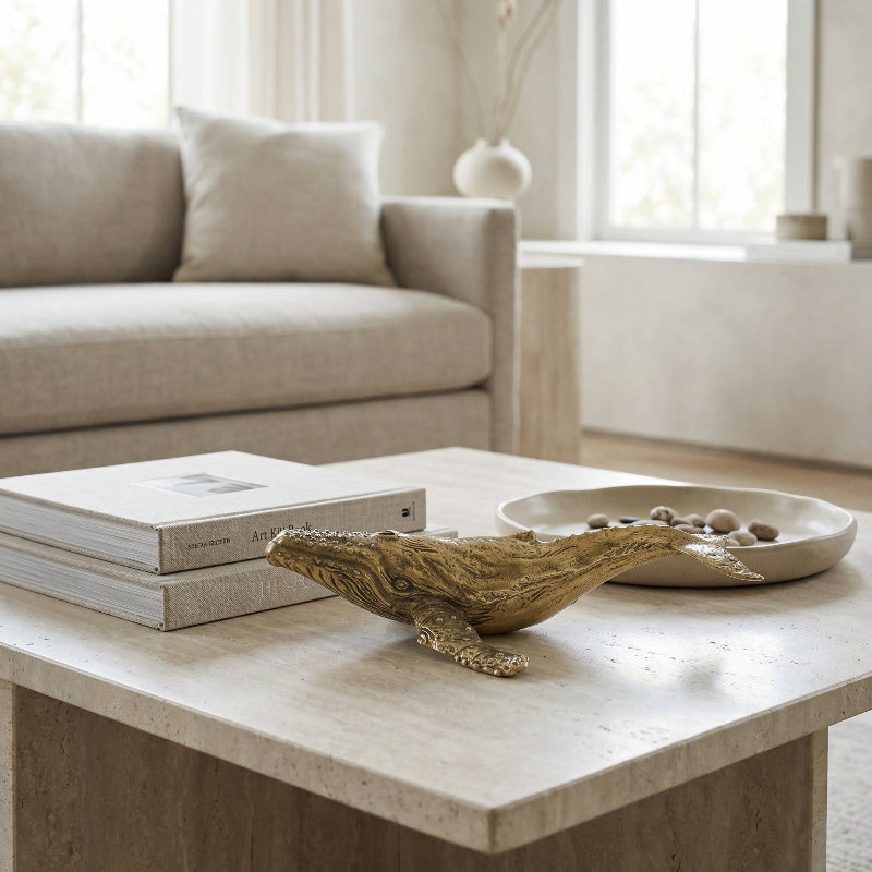 Coastal Charm - Elegant Handcrafted Brass Whale Décor