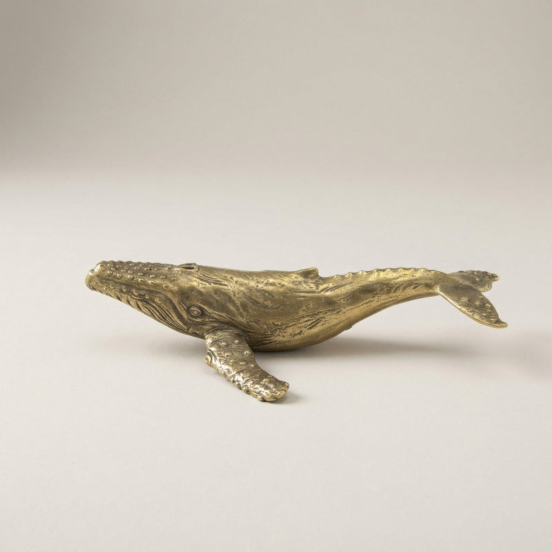 Coastal Charm - Elegant Handcrafted Brass Whale Décor