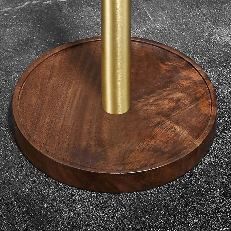 Elegant Paper Towel Stand with Walnut Base and Steel Rod