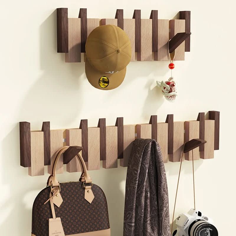 Elegant Wall-Mounted Coat Organizer with Folding Hooks