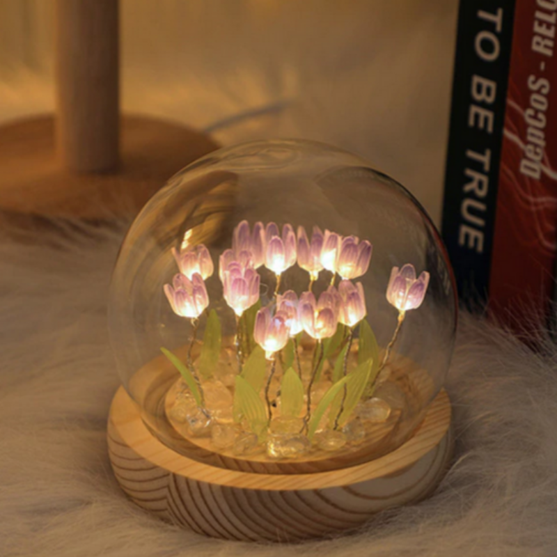 Elegant Tulip-Shaped USB LED Night Lamp for Cozy Spaces