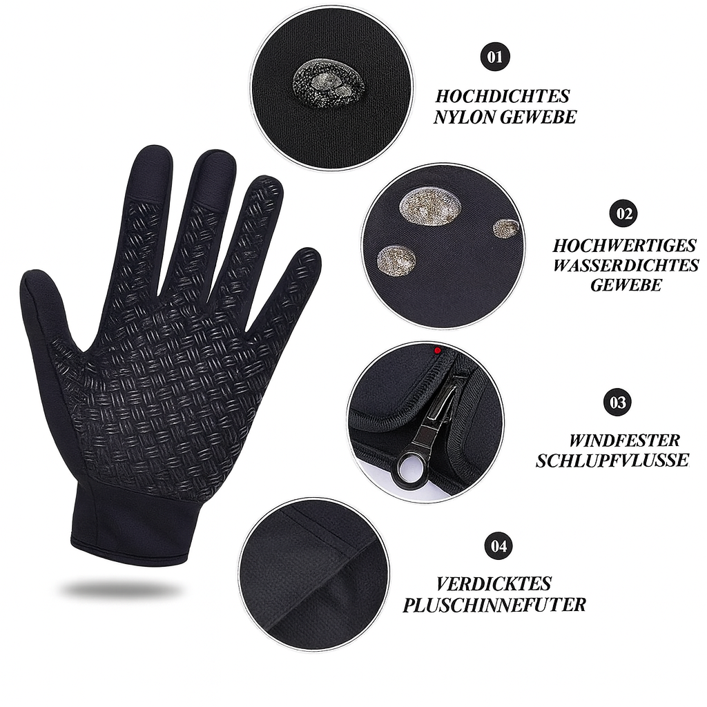 Waterproof and Windproof Winter Gloves with Touchscreen Capability