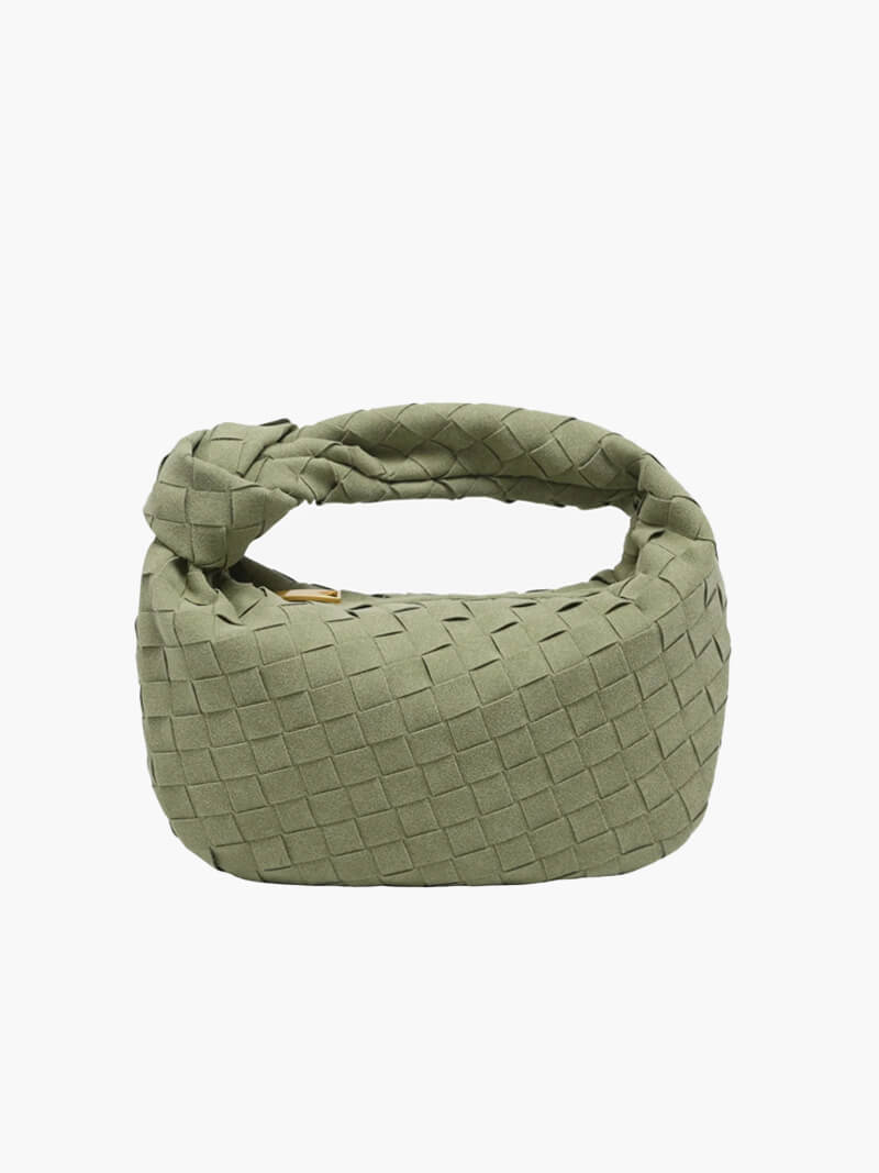Vegan Suede-Style Handbag with Knot Design