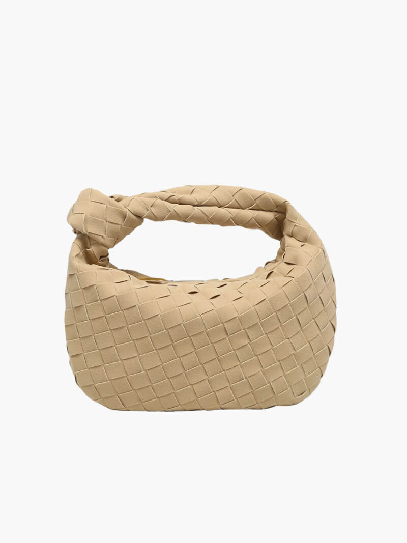 Vegan Suede-Style Handbag with Knot Design