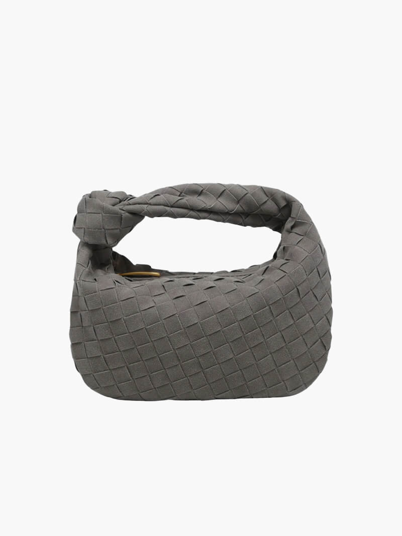 Vegan Suede-Style Handbag with Knot Design