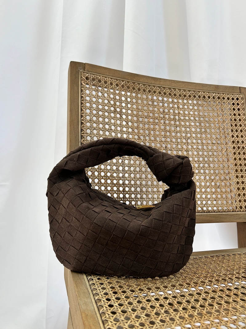 Vegan Suede-Style Handbag with Knot Design