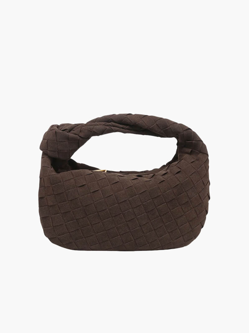 Vegan Suede-Style Handbag with Knot Design