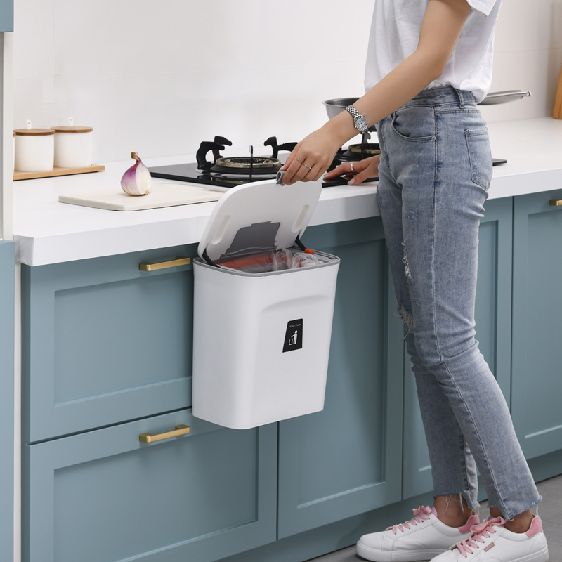 Space-Saving Hanging Bin with Smart Dual-Access Lid