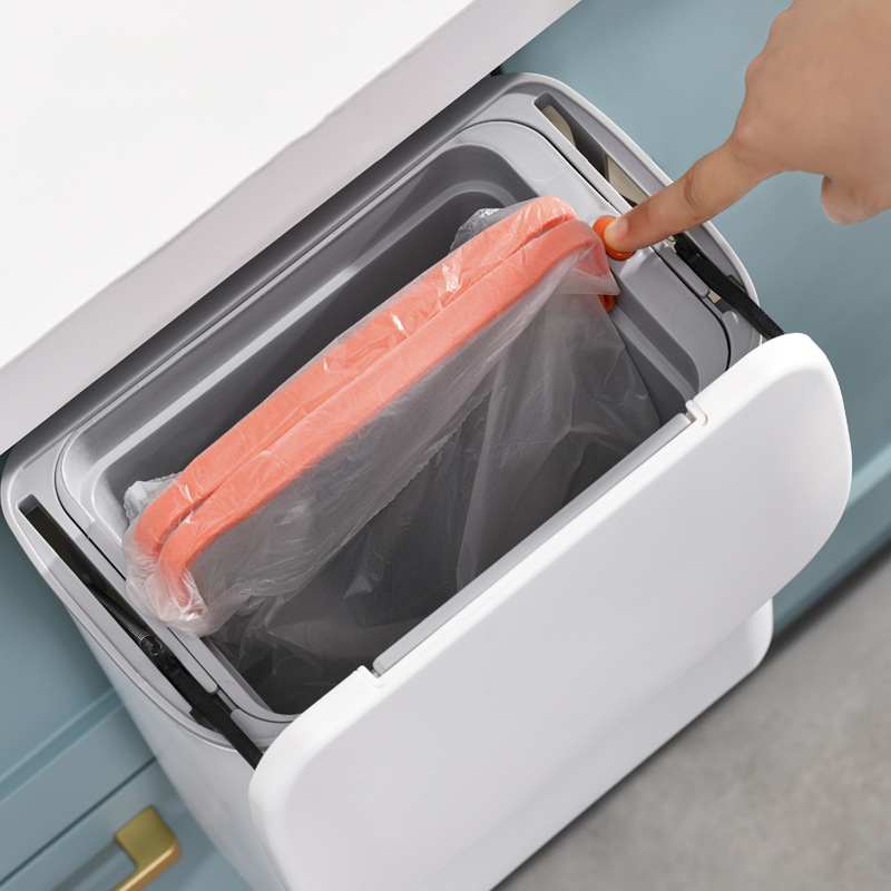 Space-Saving Hanging Bin with Smart Dual-Access Lid