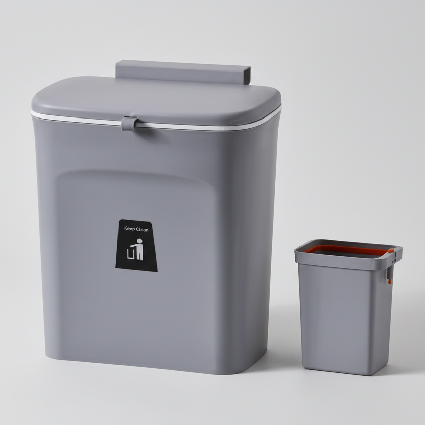 Space-Saving Hanging Bin with Smart Dual-Access Lid