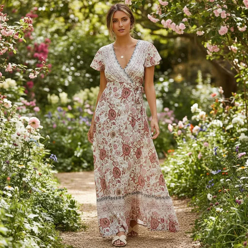 Floral Lightweight Beach Cover-Up with Relaxed Fit