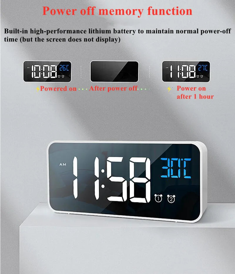 SyncWave Smart Alarm Clock with Music & Climate Display
