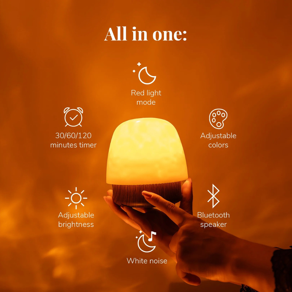 Smart Ambient Light and Sound Lamp for Sleep Comfort