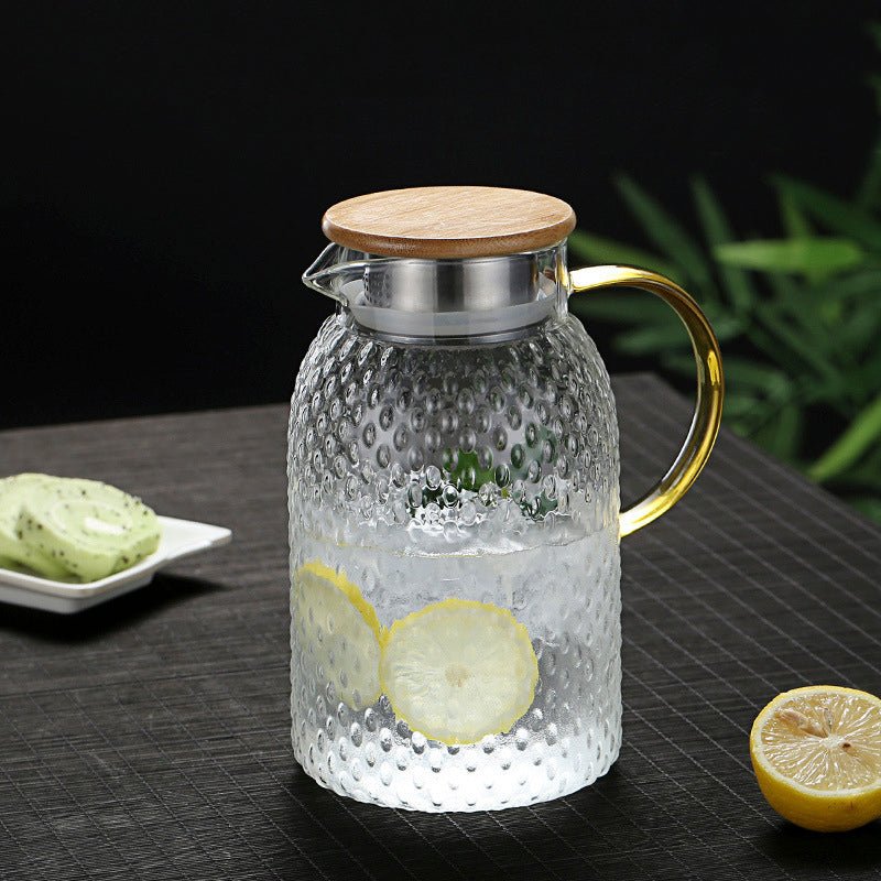 Stylish Borosilicate Glass Pitcher with Bamboo Lid for All Beverages