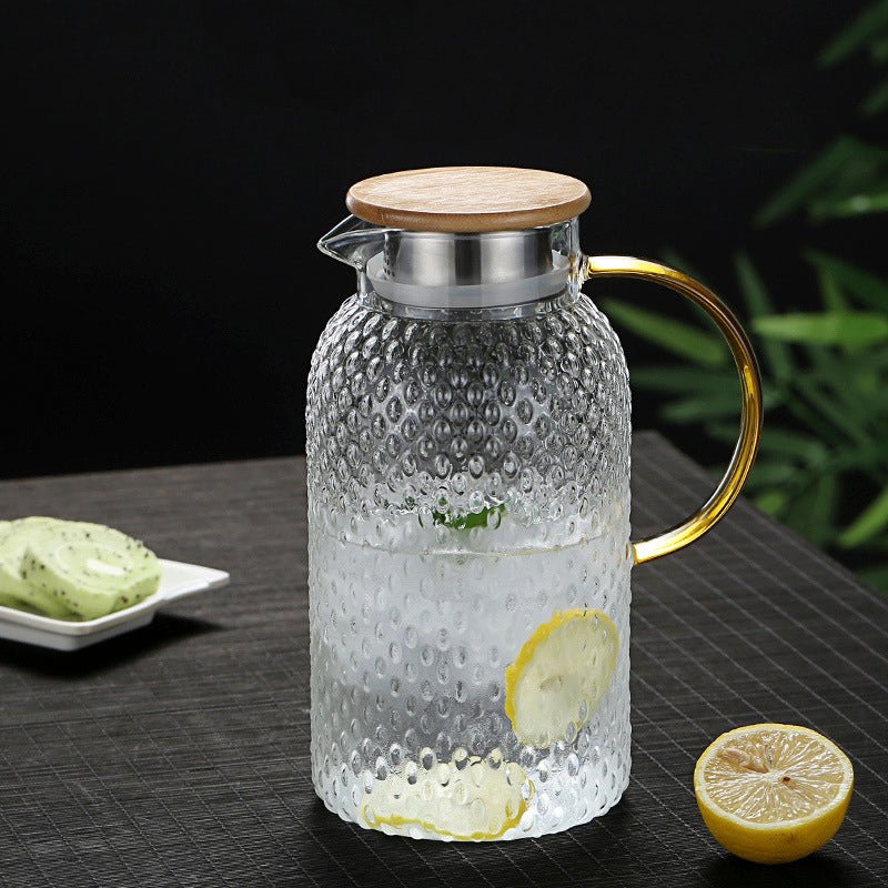 Stylish Borosilicate Glass Pitcher with Bamboo Lid for All Beverages