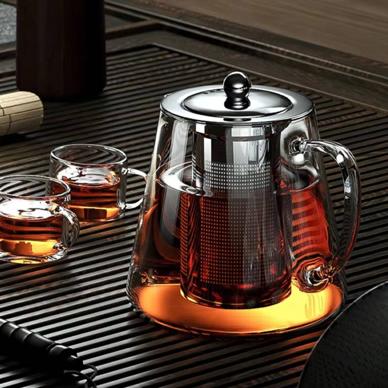 Elegant Glass Teapot with Stainless Steel Infuser