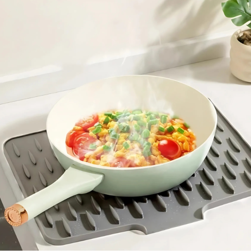 Versatile Silicone Drying Mat for Efficient Kitchen Use