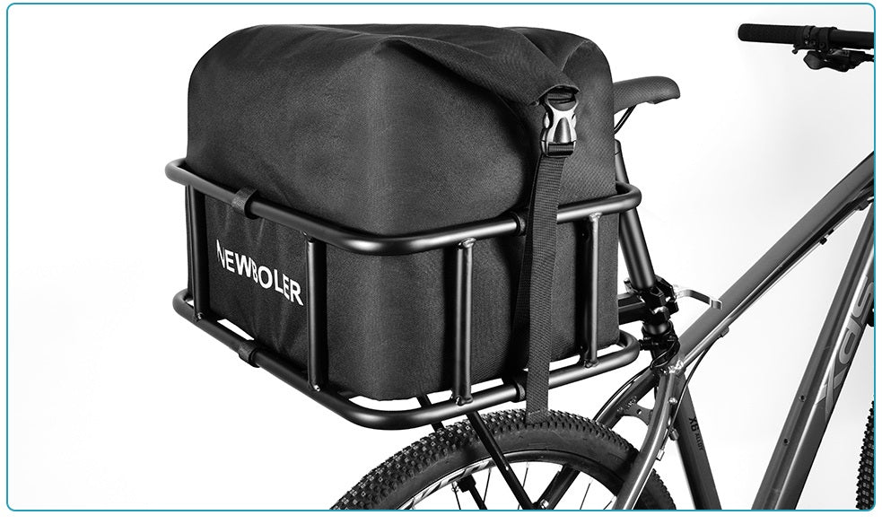 Robust Rear Bicycle Cargo Basket with Adjustable Rack