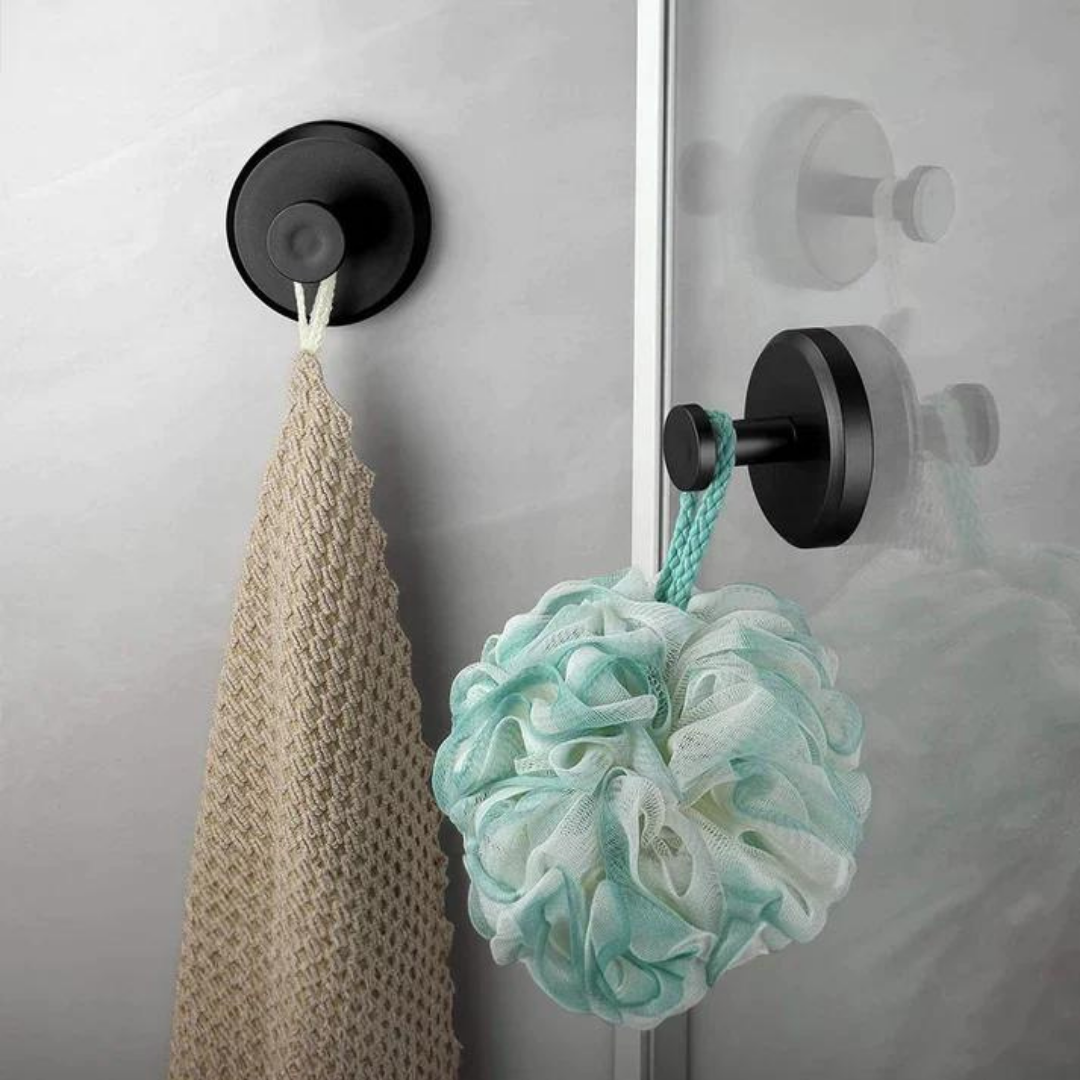 Versatile No-Drill Suction Hooks (2 Pack) – Effortless Organization for Every Room