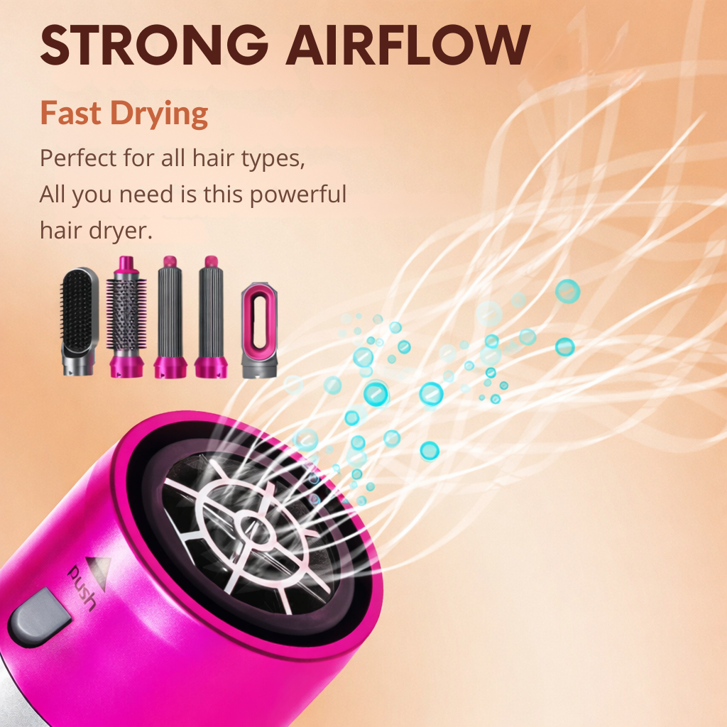 Hot Air Brush | Multi-Styling Attachments | Ionic Anti-Frizz Technology