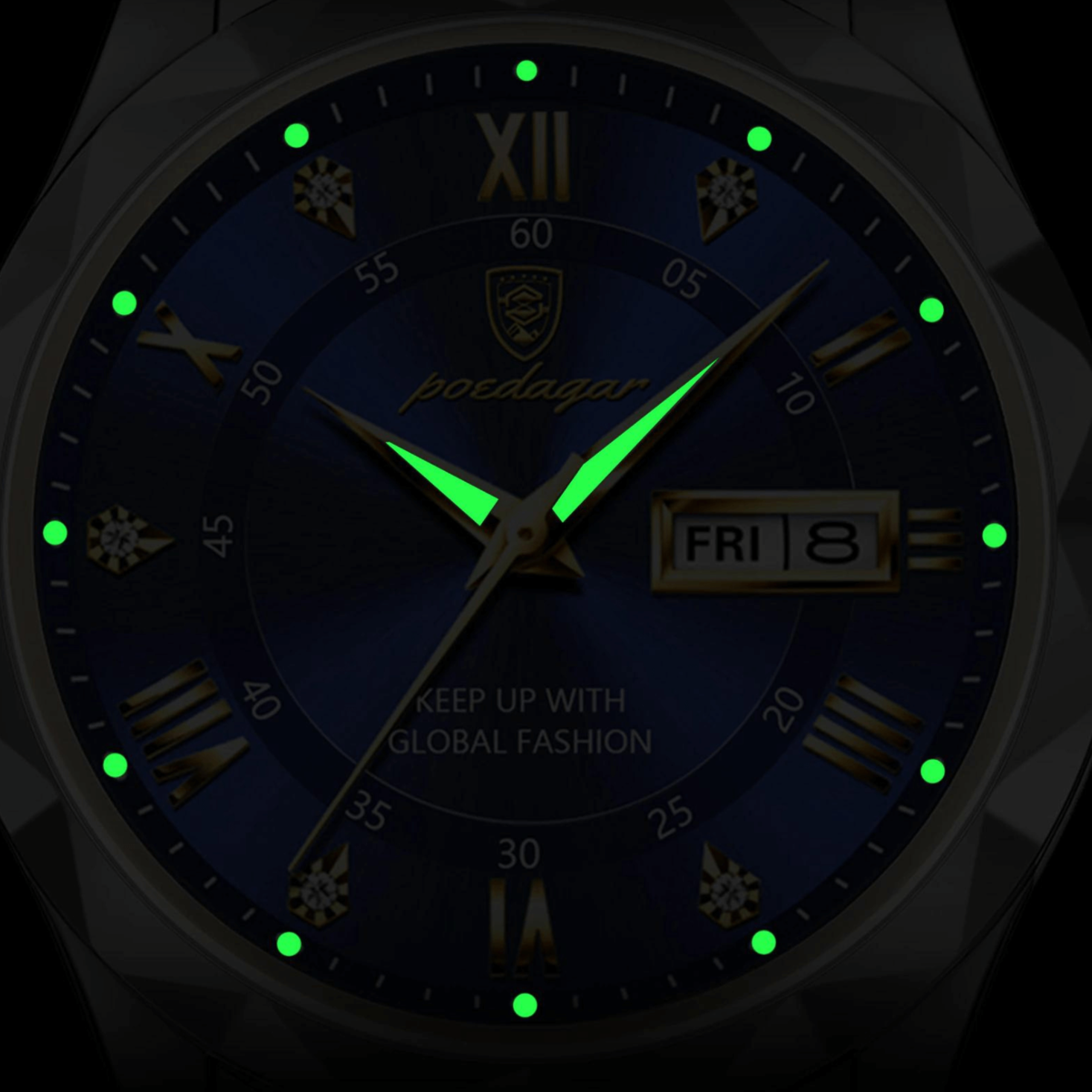 Men's Stainless Steel Watch with Quartz Movement | Luminous Hands | Date Display