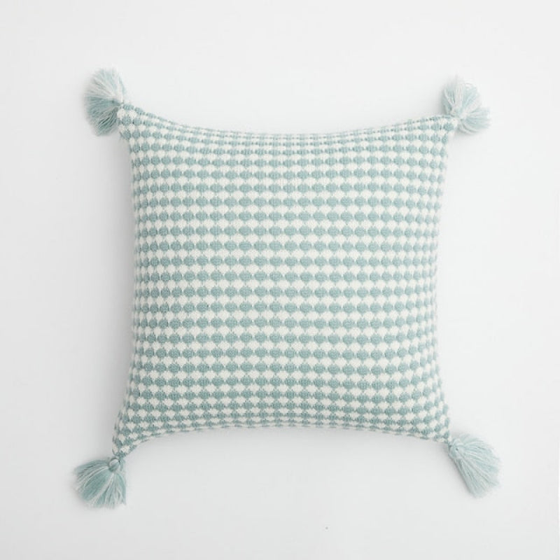 Textured Herringbone Throw Pillow Cover with Tassels