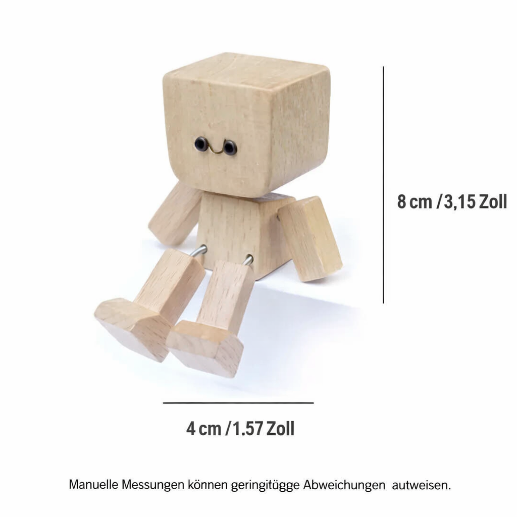 Wooden Decorative Figure with Wobble Function and Interchangeable Faces