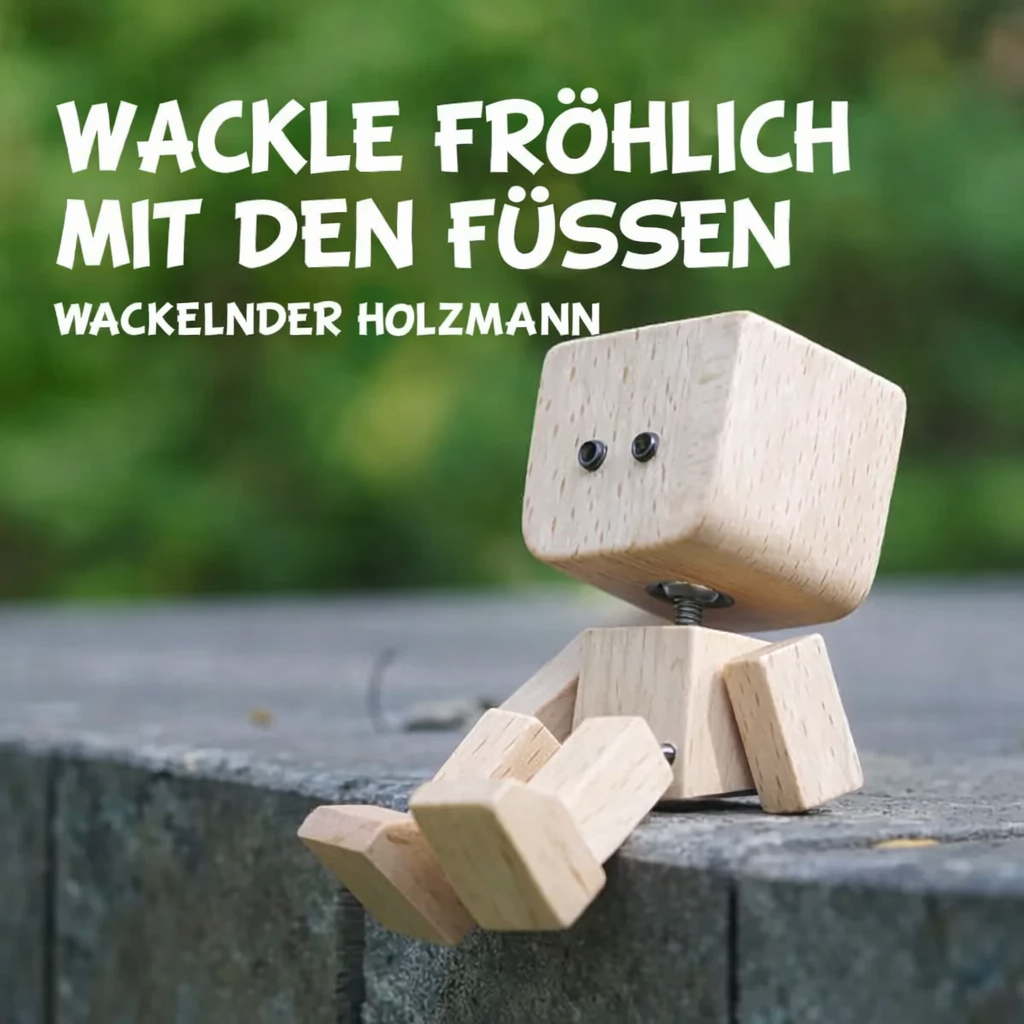 Wooden Decorative Figure with Wobble Function and Interchangeable Faces
