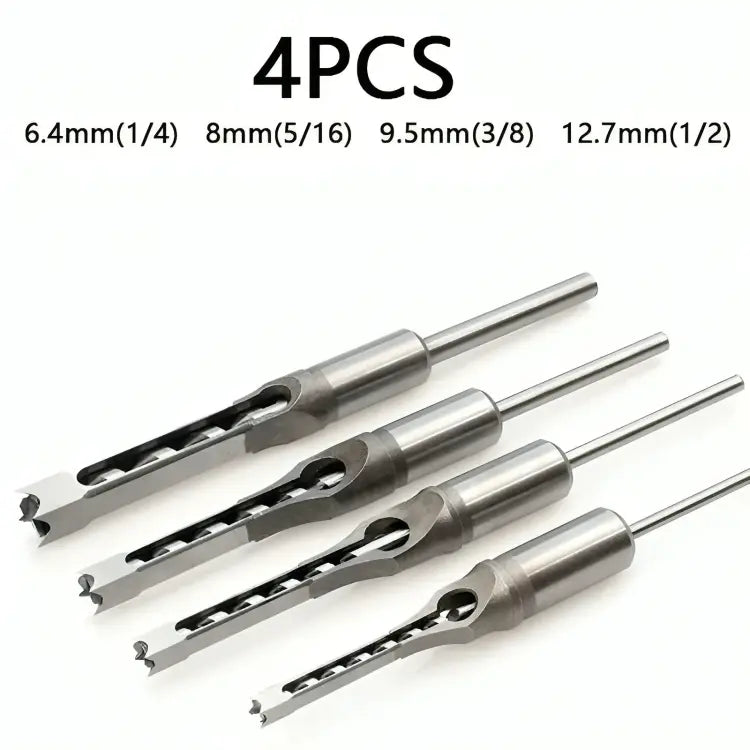 Wood Drill Bit Set for Square Dowel - CNC Milling with Chip Removal