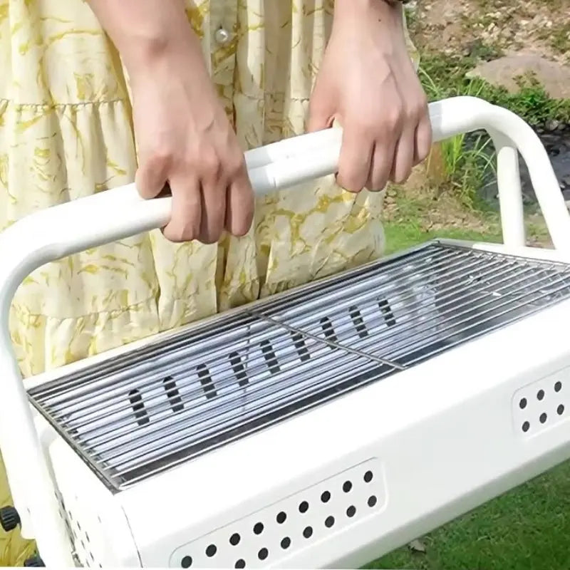Portable Charcoal Grill with Folding Handles