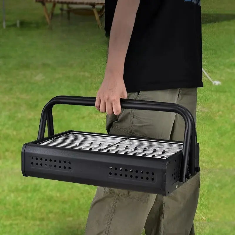 Portable Charcoal Grill with Folding Handles