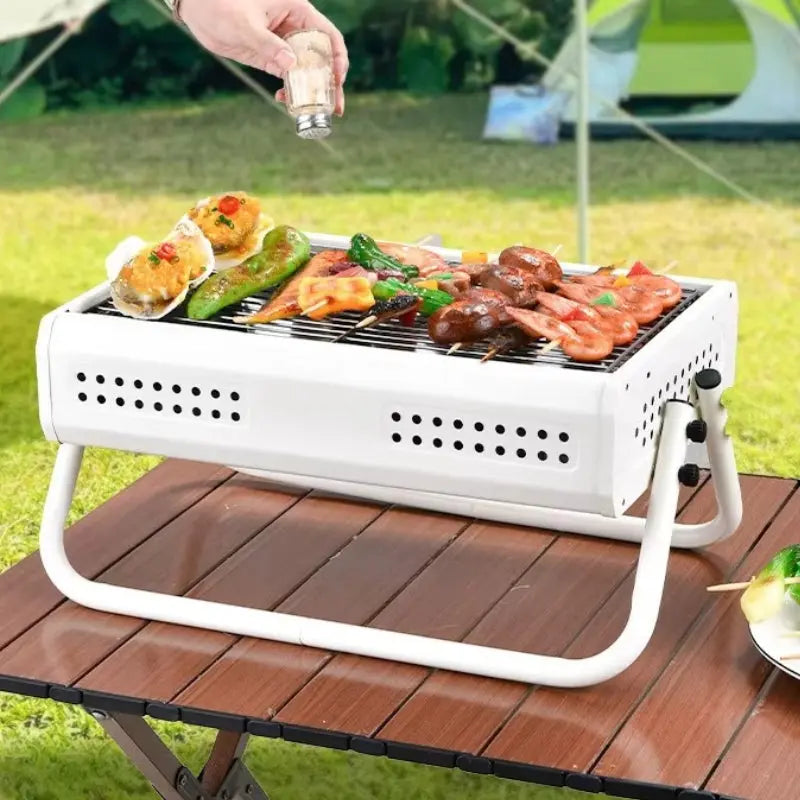 Portable Charcoal Grill with Folding Handles
