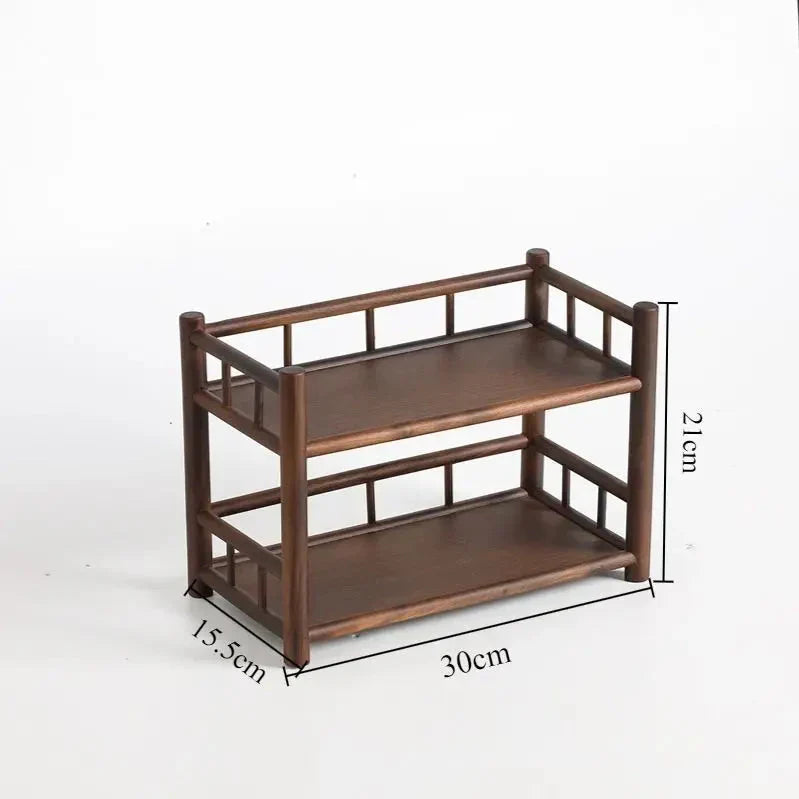 Wooden Shelf for Tea and Tableware | Solid Wood Design | Ready to Use