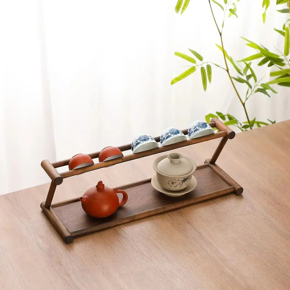 Wooden Shelf for Tea and Tableware | Solid Wood Design | Ready to Use