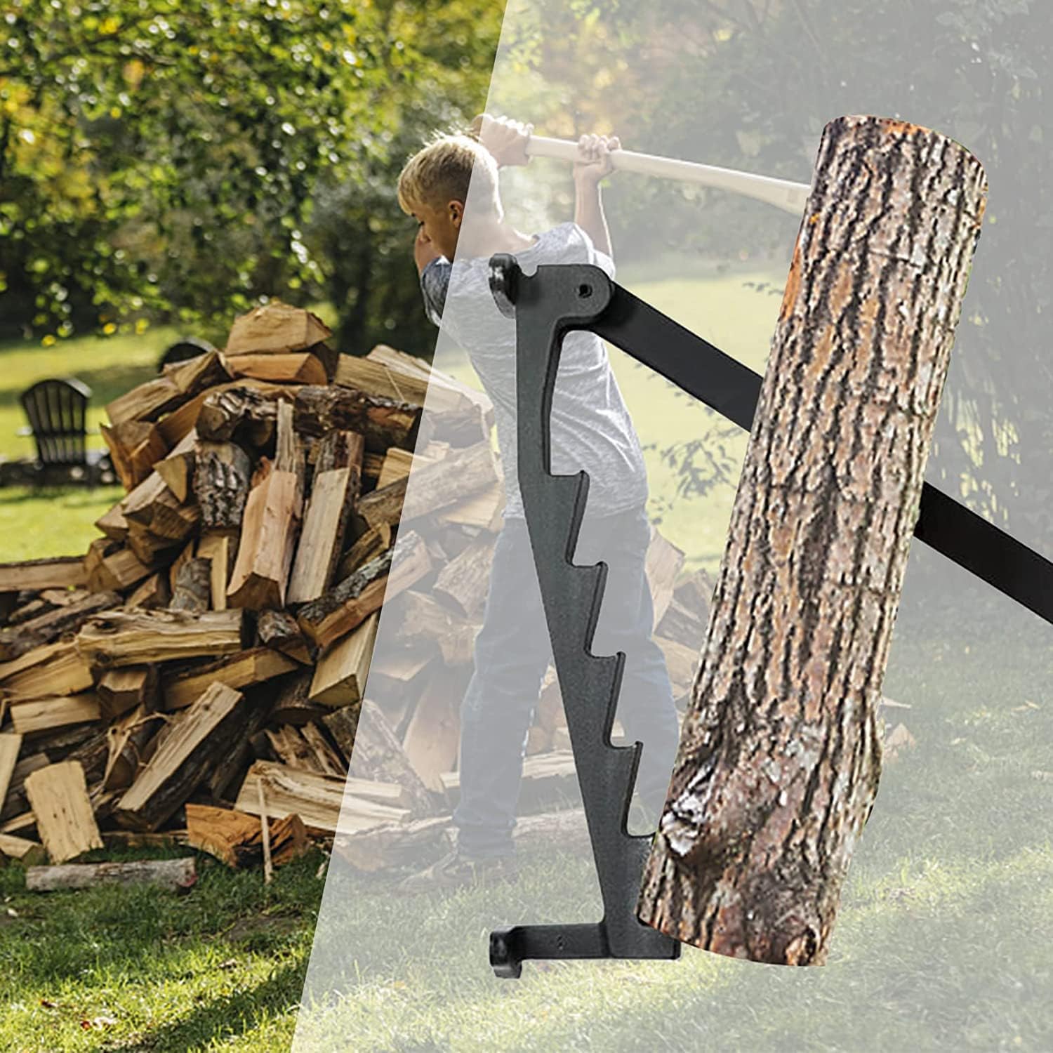 Wood Splitter | Lever Mechanism | Safe Splitting | Carbon Steel