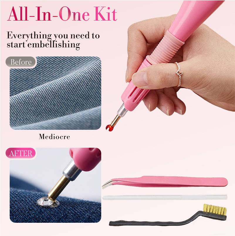 7-in-1 Applicator Hotfix Rhinestone Set | Quick Heating | Precision Tips