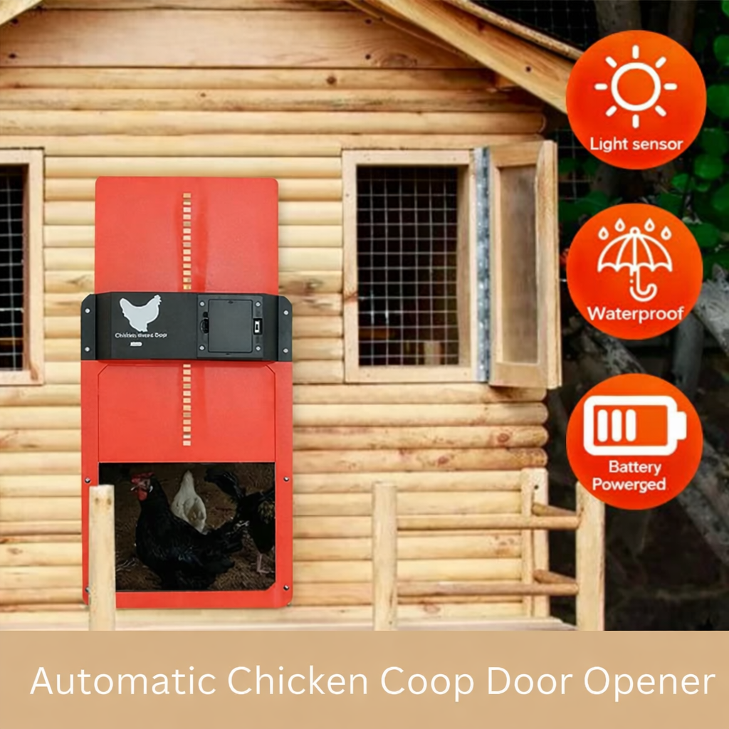 Chicken Coop Door System with Light Sensor, Waterproof and Predator Protection