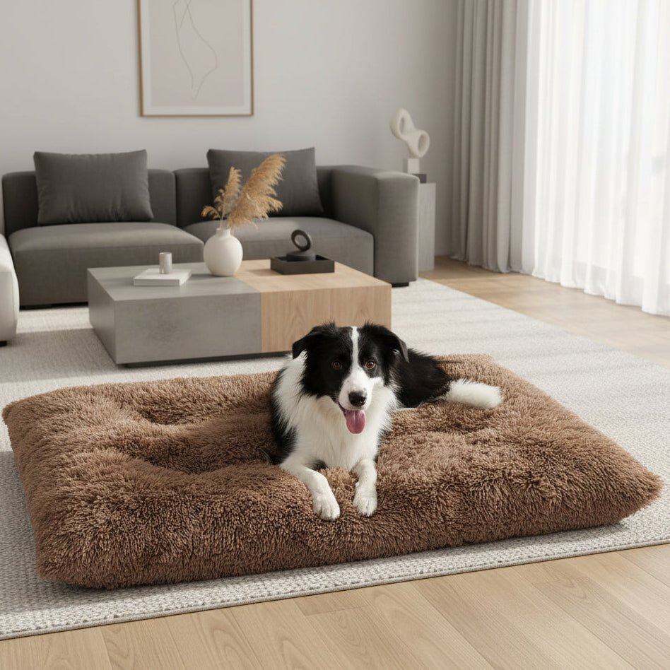 Dog Bed | Soft Rectangular Plush Design | Breathable Cotton Cover