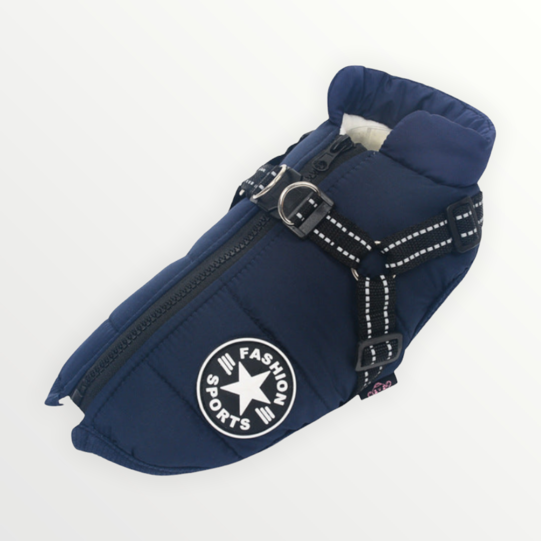 Dog Jacket | Water- & Wind-Resistant | Built-in Harness