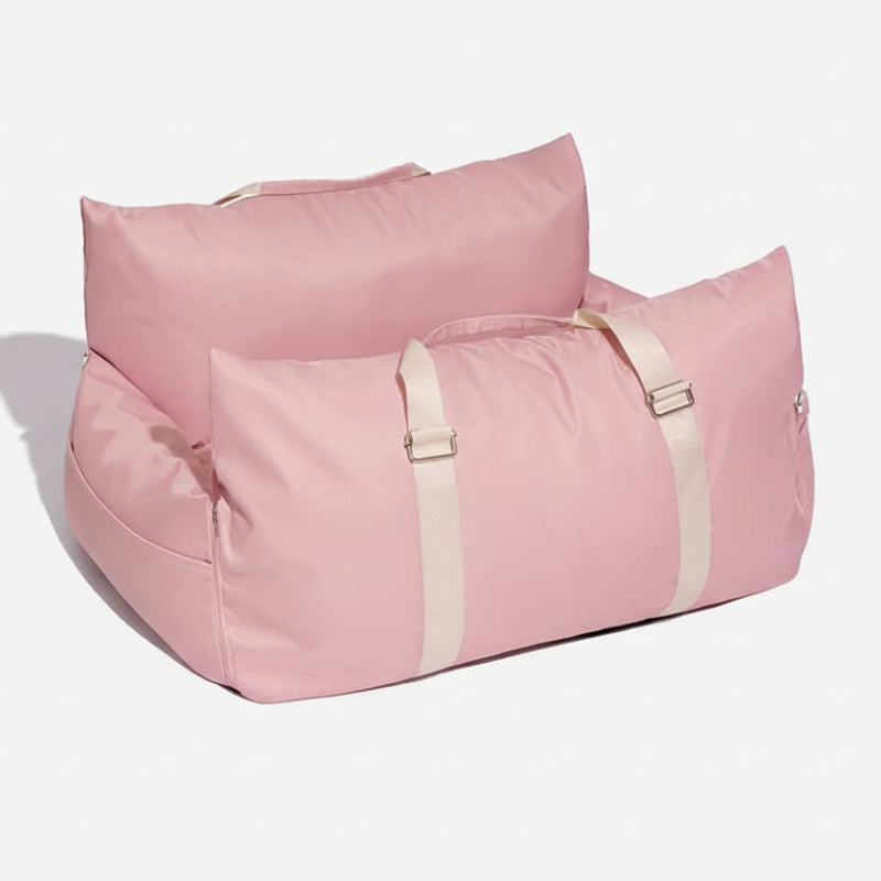 Pet Travel Bed with Secure Harness & Anti-Slip Base for Cozy Journeys