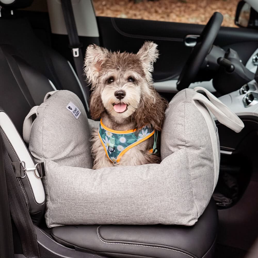 Pet Travel Bed with Secure Harness & Anti-Slip Base for Cozy Journeys