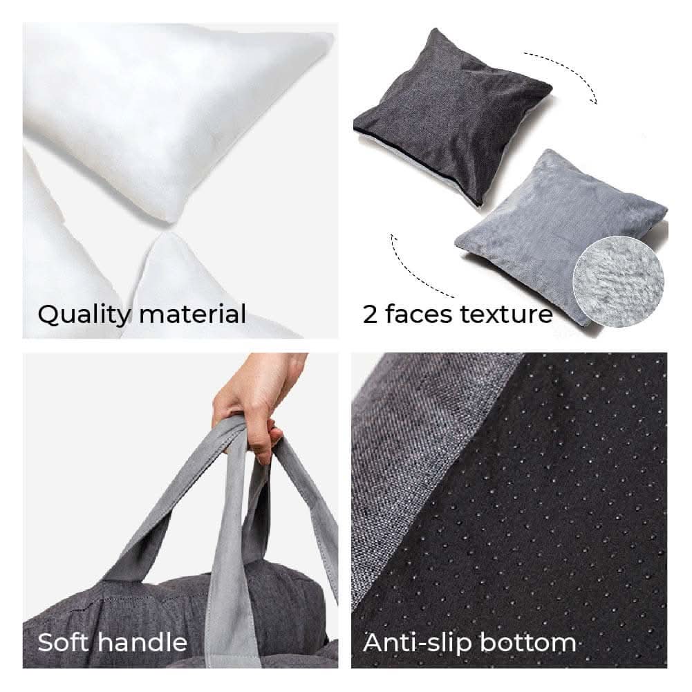 Pet Travel Bed with Secure Harness & Anti-Slip Base for Cozy Journeys