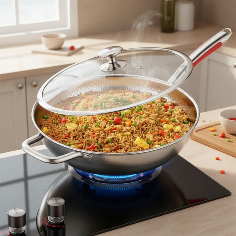 Stainless Steel Wok for Induction Cooking – High-Quality Design