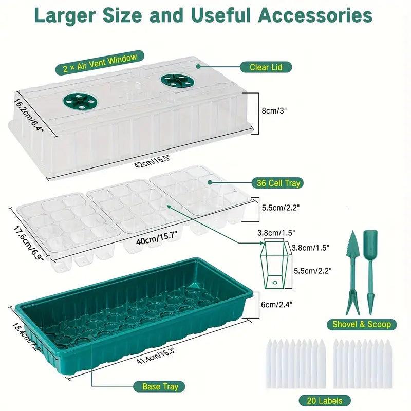 Home Gardening Starter Kit with LED Light & Humidity Control